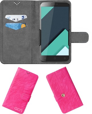 ACM Flip Cover for Karbonn Quattro L50 Hd(Pink, Cases with Holder, Pack of: 1)