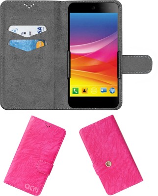 ACM Flip Cover for Micromax Canvas Nitro 4g E455(Pink, Cases with Holder, Pack of: 1)