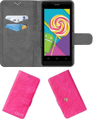 ACM Flip Cover for Celkon Millennia Q455l(Pink, Cases with Holder, Pack of: 1)