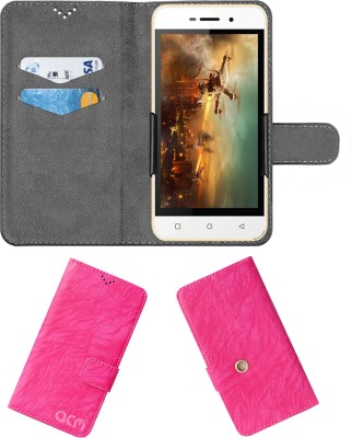 ACM Flip Cover for Intex Aqua Raze 2(Pink, Cases with Holder, Pack of: 1)