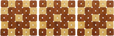 KUBER INDUSTRIES Square Bamboo Coaster Set(Pack of 3)
