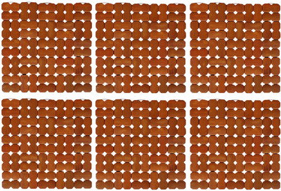 KUBER INDUSTRIES Square Bamboo Coaster Set(Pack of 6)