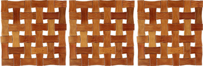 KUBER INDUSTRIES Square Bamboo Coaster Set(Pack of 3)