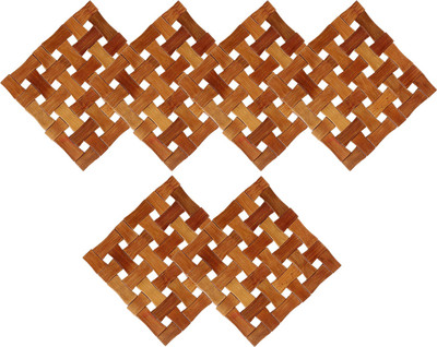 KUBER INDUSTRIES Square Bamboo Coaster Set(Pack of 6)