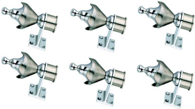 GROWNIX Silver Rod Rail Bracket Metal(Pack of 6)