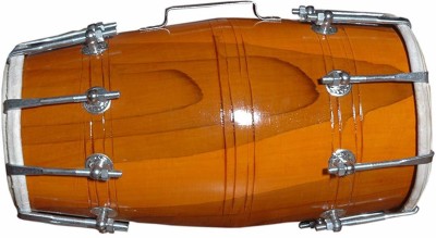 RAM musical Dholak wood in beautyfull Nut & Bolts Dholak(Orange)