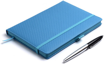 PAPERLLA LIGHT BLUE DAILY DIARY - Stylish Multipurpose Stationery A5 Travel Journal, Monthly, Yearly Planner, Gift for Men and Women with Elastic Lock and Pen. A5 Diary Ruled 180 Pages(Blue)