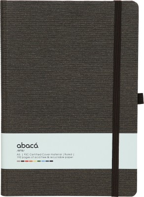 comma Abaca - A5 Size - Hard Bound Notebook with Elastic Band A5 Notebook Single Ruled 192 Pages(Chocolate)