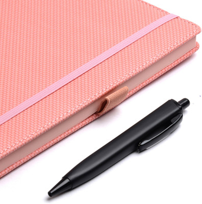 PAPERLLA DIARY BABY PINK UNDATED - Unique Stationery A5 Pocket Planner and Organiser for Business Interviews and Corporate Meetings with Stylish Elastic Lock and Pen. A5 Diary Ruled 180 Pages(Pink)