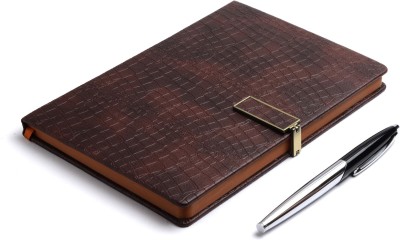 COI DARK BROWN UNDATED NOTEBOOK DIARY A5 Journal Ruled 180 Pages(Brown, Pack of 2)