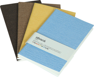 comma Abaca - A6 Size - Soft Bound Notebook A6 Notebook Single Ruled 64 Pages(Chocolate, Sky Blue, Yellow, Walnut, Pack of 4)