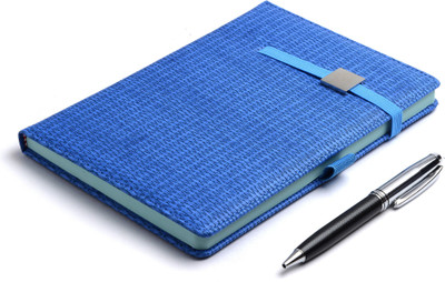 PAPERLLA DIARY BLUE A5 NOTEBOOK - Unique Pen Gift Set(Ink Color - Blue)