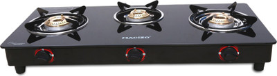MACIZO Preto Glass Manual Gas Stove(3 Burners)