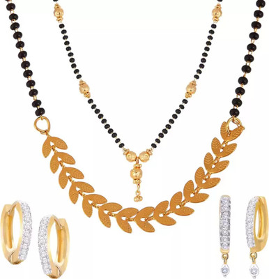 Bhagya Lakshmi Alloy Gold-plated Gold, Black Jewellery Set(Pack of 1)