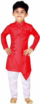 POHAR CREATION Boys Festive & Party Kurta and Pyjama Set(Red Pack of 1)