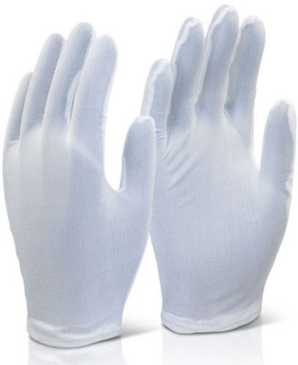 SS & WW 13 Gauge Lint Free (1 Pair) White Nylon Nylon  Safety Gloves  (2)