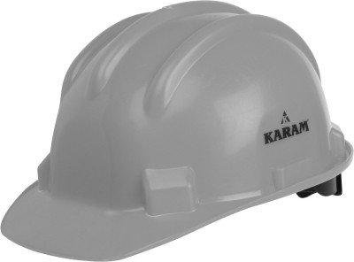 Karam PN521 Grey Safety Helmet with Adjustable Chin Strap & Rachet Type Adjustment Construction Helmet(Size - Regular)