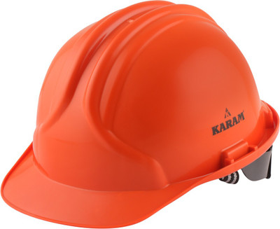 Karam PN561 Orange Safety Helmet with Slider Type Adjustment Construction Helmet(Size - Regular)