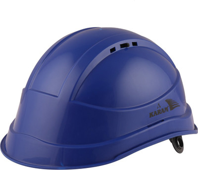 Karam PN545 Lamination Blue Safety Helmet with Adjustable Chin Strap & Slider Type Adjustment Construction Helmet(Size - Regular)