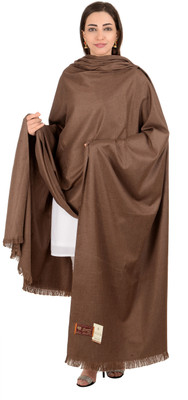 BAISA Pure Wool Solid Women Shawl(Brown)