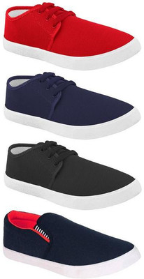 Birde Combo Pack of 4 Casual Shoes Loafers Sneakers For Men(Multicolor)