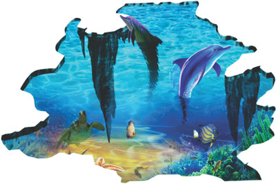 Jump up 35 cm Sea level on floor hole, Self Adhesive Sticker(Pack of 1)