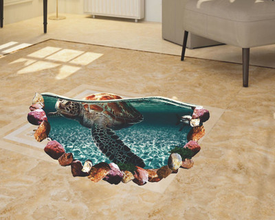 Varadvinayak 59 cm Tortoise on the Floor hole, Medium self Adhesive Sticker Self Adhesive Sticker(Pack of 1)