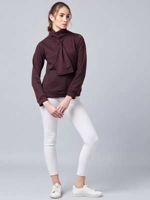 ATHENA Full Sleeve Solid Women Sweatshirt