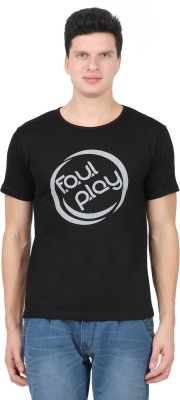 Foul Play Typography Men Round Neck Black, Grey T-Shirt