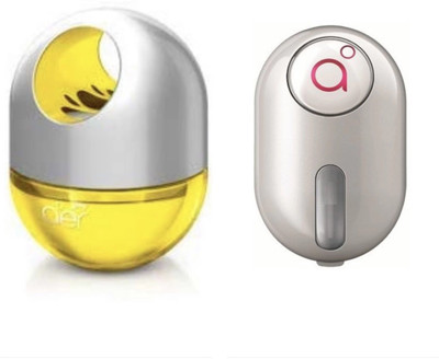 Godrej Aer Twist Sunny Citrus Blast & Click Petal Crush Pink Air Freshener Car Freshener Diffuser, Refill Aer Twist & Aer Click(2 x 27.5 g)