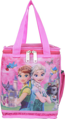 Naaz Waterproof Frozen 3D Printed School Lunch/Tiffin Bag (Pink) Waterproof Lunch Bag(Multicolor, 10 L)