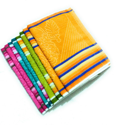 Cotton colors Cotton 450 GSM Hand Towel Set(Pack of 8)