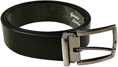 WENZEST Men Casual Black Genuine Leather Belt