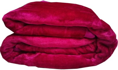 TrueValue Creations Solid Single Mink Blanket for  Heavy Winter(Polyester, Maroon)