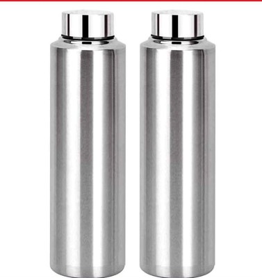 AKG Stainless Steel Fridge Water Bottle KItchenware Set 600 ml Bottle(Pack of 2, Silver, Steel)