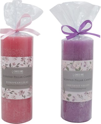 Deco aro Pillar Candles Candle(Red, Blue, Pack of 2)