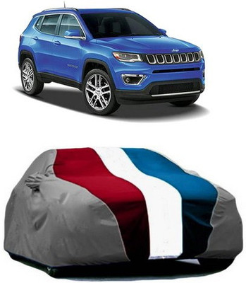 HDSERVICES Car Cover For Jeep Compass (With Mirror Pockets)(Red, Blue, Grey)