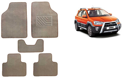 Autofetch Rubber Standard Mat For  Toyota Etios Cross(Beige)