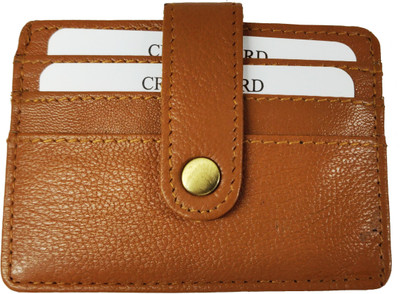 Vinayakart 4 Card Holder(Set of 1, Brown)