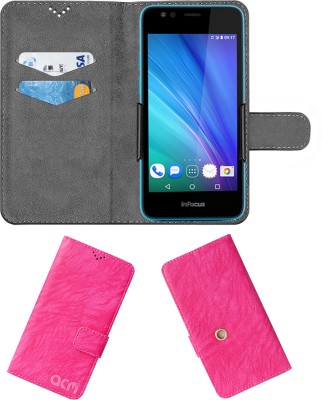 ACM Flip Cover for InFocus Bingo 21(Pink, Cases with Holder, Pack of: 1)