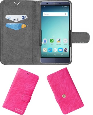 ACM Flip Cover for Micromax Canvas Mega 4G Q417(Pink, Cases with Holder, Pack of: 1)