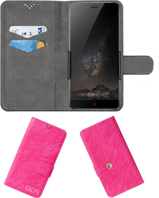 ACM Flip Cover for Nubia Z11(Pink, Cases with Holder, Pack of: 1)