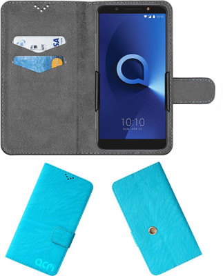 ACM Flip Cover for Alcatel 3x(Blue, Cases with Holder, Pack of: 1)