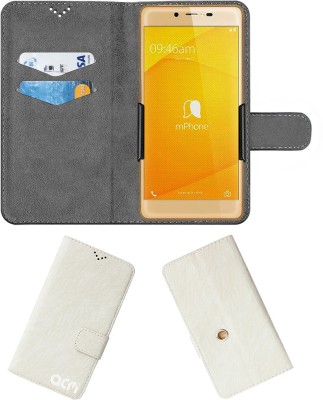 ACM Flip Cover for Mphone 7 Plus(White, Cases with Holder, Pack of: 1)