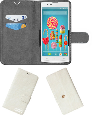 ACM Flip Cover for Lava Iris Alfa L(White, Cases with Holder, Pack of: 1)