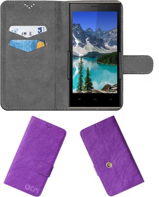 ACM Wallet Case Cover for Spice Flo 6150(Purple, Cases with Holder, Pack of: 1)