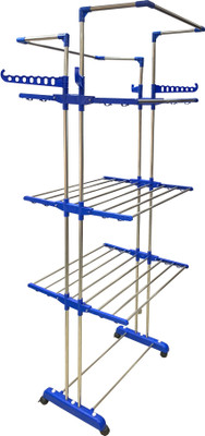 Flipkart SmartBuy Stainless Steel, Polypropylene Floor Cloth Dryer Stand  (Blue)