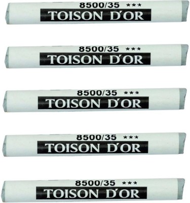 KOHINOOR Hardtmuth Toison D'or Artist's Soft Pastel Round - Light Grey (35)(Set of 5, Light Grey (35))