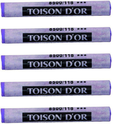 KOHINOOR Hardtmuth Toison D'or Artist's Soft Pastel Round - Bluish Violet(Set of 5, Bluish Violet (118))