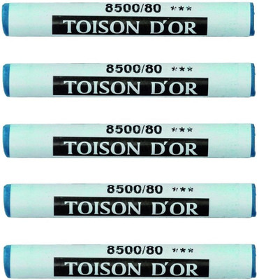 KOHINOOR Hardtmuth Toison D'or Artist's Soft Pastel Round - Cobalt Green(Set of 5, Cobalt Green Dark (80))